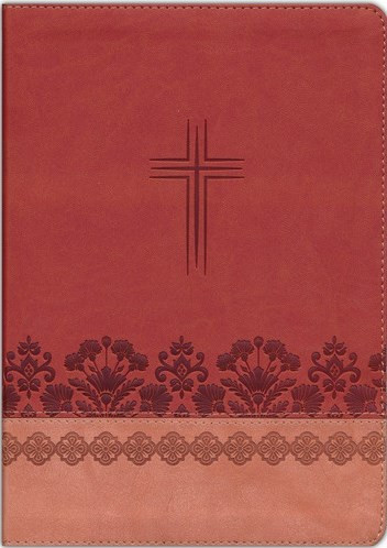 KJV Study Bible, Large Print--soft leather-look, rose and chestnut (indexed)