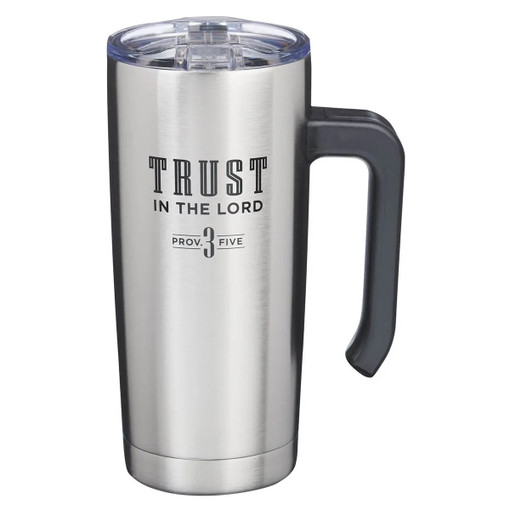 Trust in the Lord Stainless Steel Travel Mug with Handle - Psalm 3:5