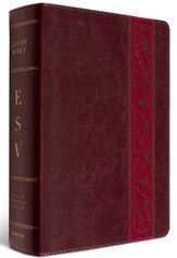 ESV Study Bible, Large-Print--soft leather-look, mahogany with trellis design (indexed)