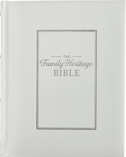 White Faux Leather Hardcover Family Heritage Bible