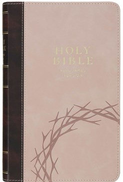 Espresso and Pink Faux Leather Giant Print King James Version Bible with Thumb Index