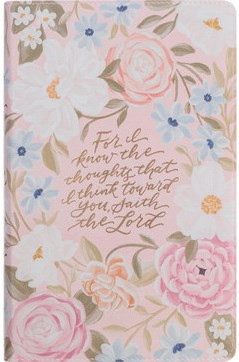 Pink Floral Faux Leather Giant Print Standard-Size King James Version Bible with Thumb Index