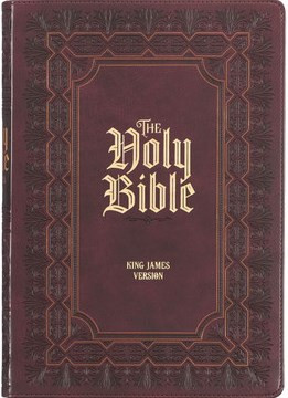 Framed Burgundy Faux Leather Super Giant Print King James Version Bible