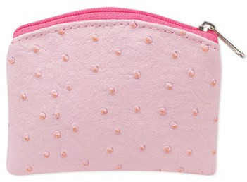 Pink Ostrich Skin Rosary Pouch