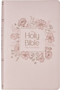 Blush Floral Faux Leather Standard-size Giant Print KJV Bible Thumb Index