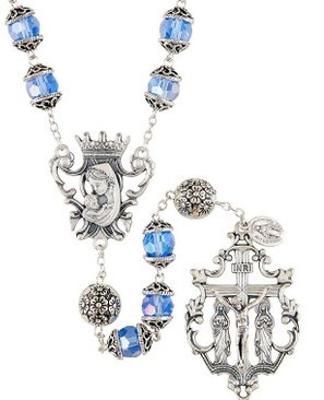 Double Capped Bead - Austrian Crystal Aurora Rosary