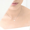 Petit curl dot necklace -rhodium