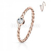 Twisted rope nose ring-rose gold