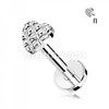 Diamond embossed heart labret-surgical steel