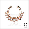 Gem faux septum hanger-rose gold