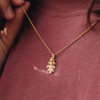 Oak leaf necklace-gold