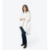 High neck poncho-white 