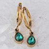 Winnie emerald dangle hoop