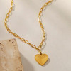 Alara Heart paperclip necklace-gold