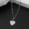 Alara Heart paperclip necklace-white gold