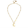Almeria cz moon and star necklace-Gold