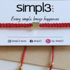 Knotted-heart bracelet -red-gold plated