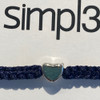 Knotted-heart bracelet -navy-stainless steel