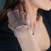 Hanxi beaded bangle bracelet-white gold