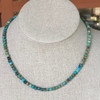 4mm square Turquoise beaded choker