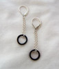 Oxidized silver chain earring