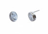 Oval CZ stud earring-2