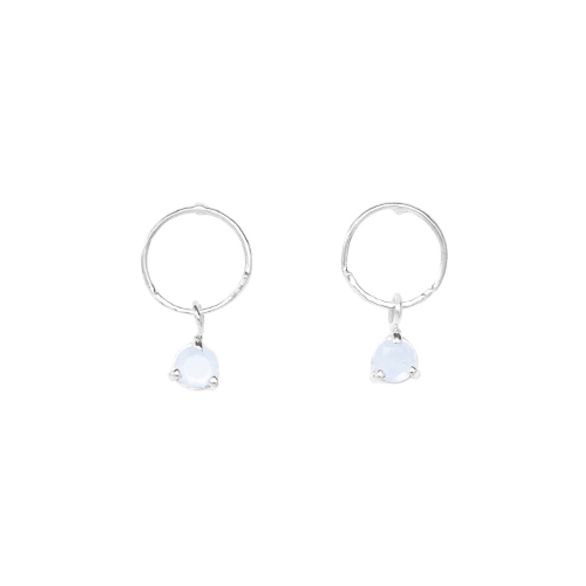 Moonstone on circle earring