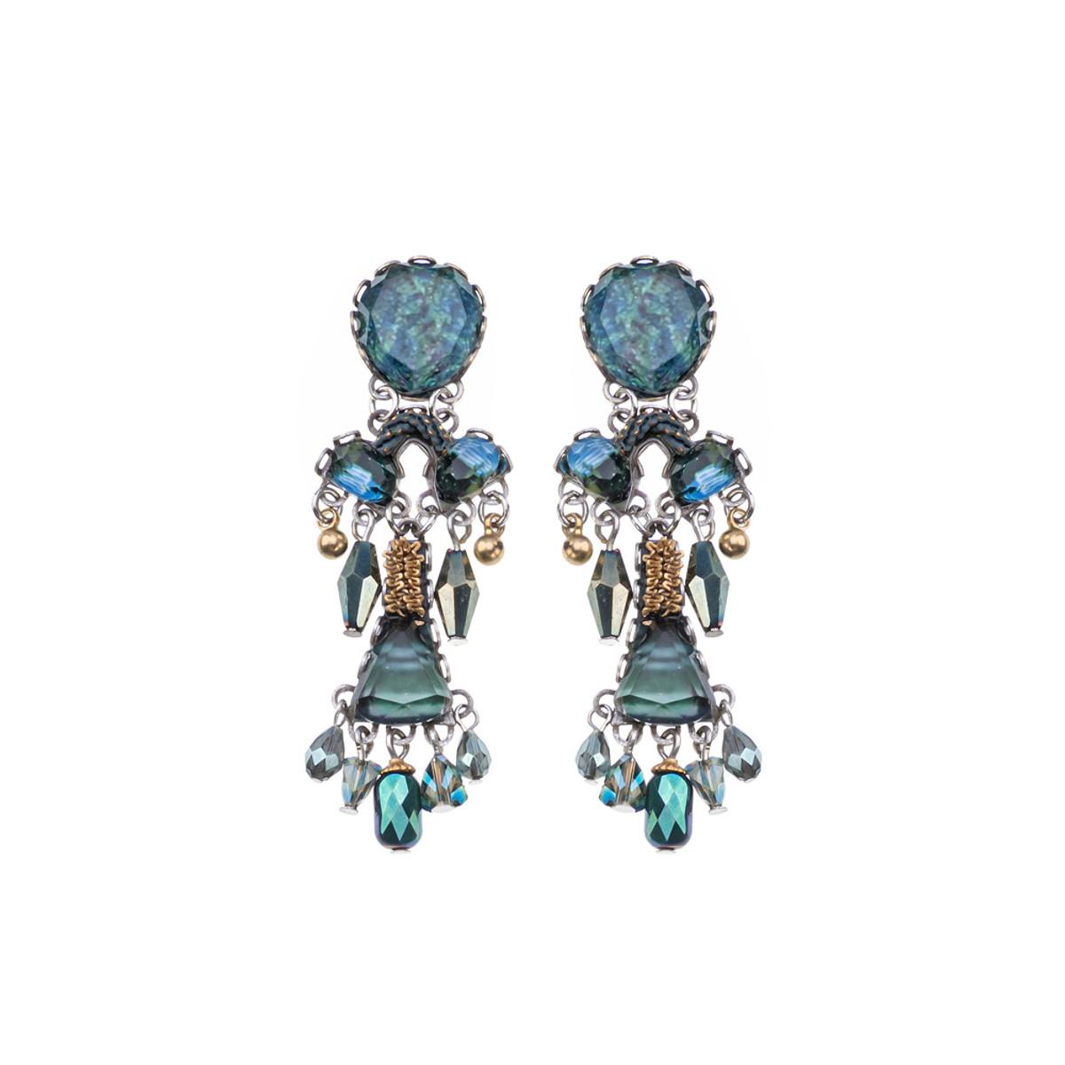 Emerald reflection post earring