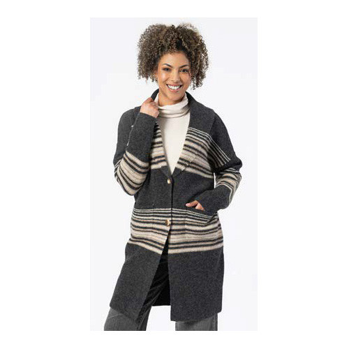 Stripe cardigan-charcoal 