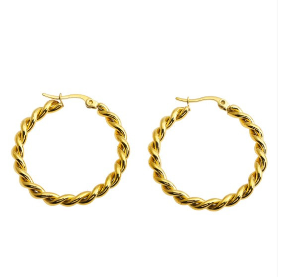 Suki twisted rope hoop-gold