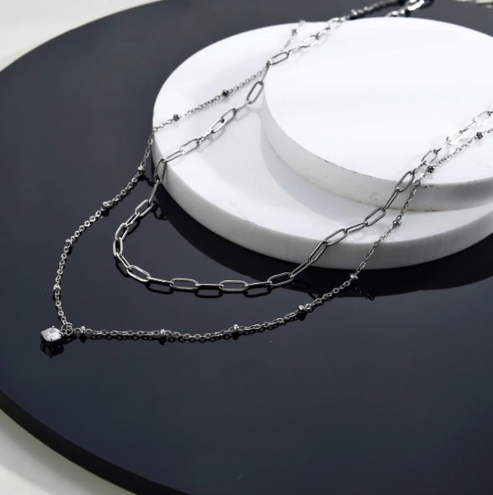 Kateri cubic zirconia pendant necklace-white gold