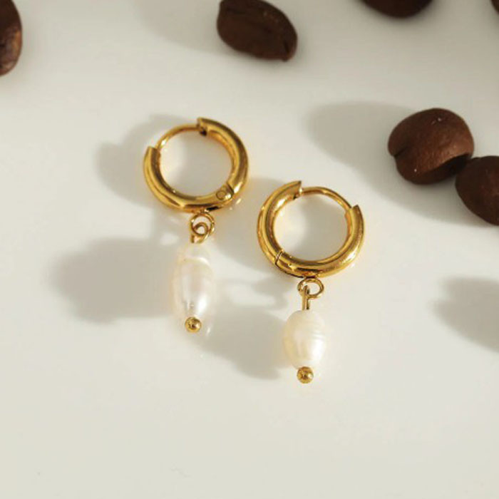 Alex pearl dangle hoop