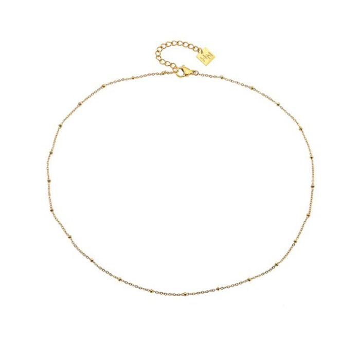 Genoa beaded chain necklace-Gold