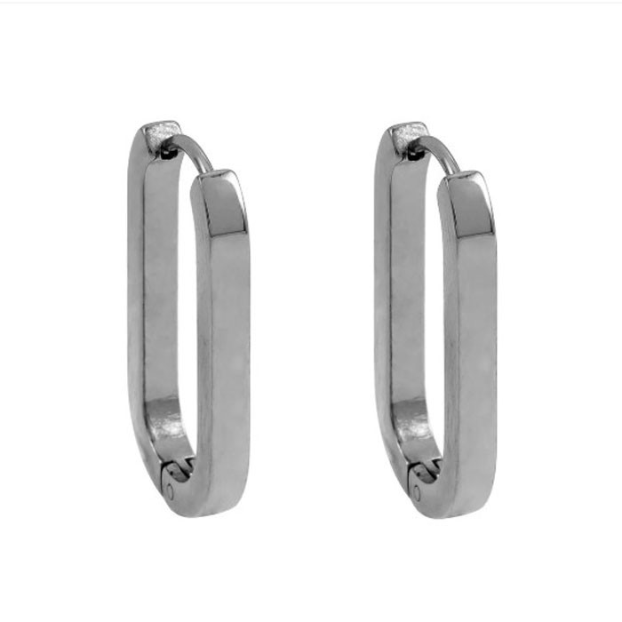 Chandra large rectangular hoop-white gold