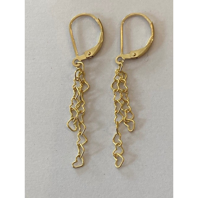 Heart chain earring-gild filled