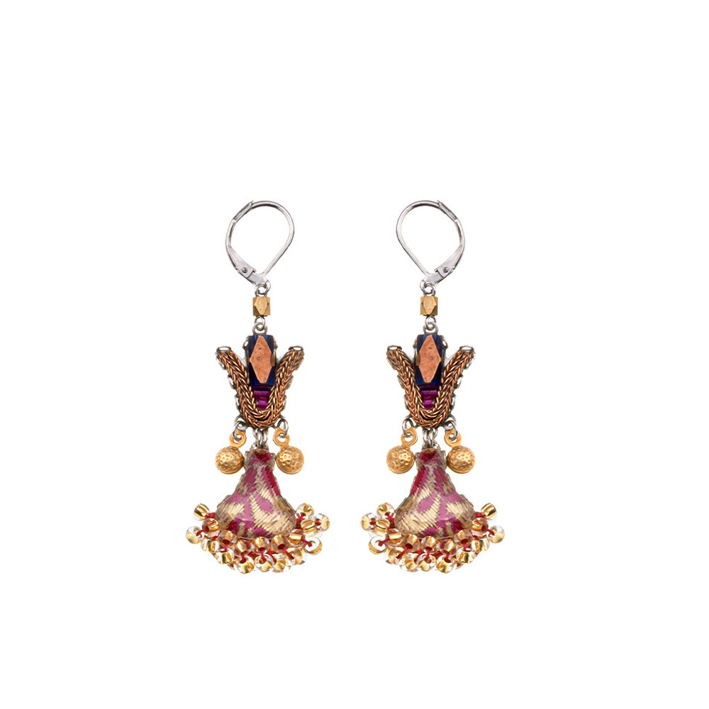 Plum Wine hook earring