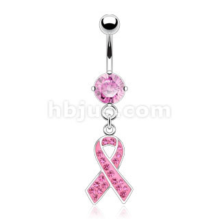 Breast cancer awareness belly bar