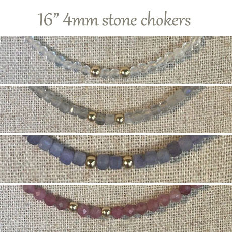 16" beaded choker (4mm stones)