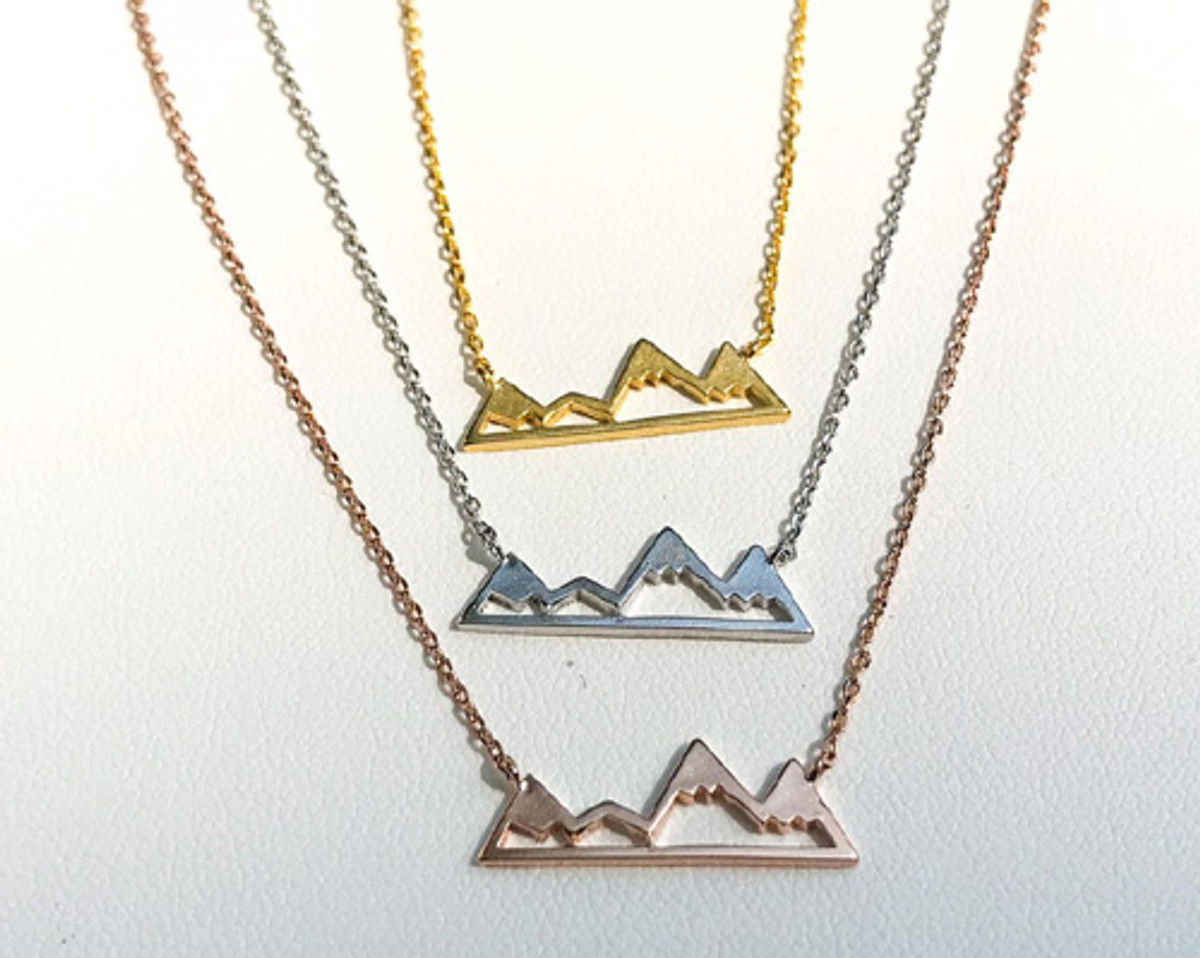 EXPLORE Sterling Silver Mountain Range Necklace – RisingTides