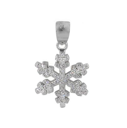 Cubic Zirconia snowflake pendant