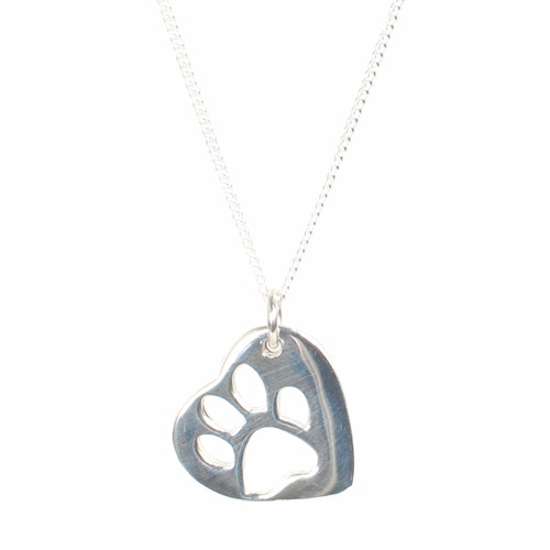 Paw heart necklace