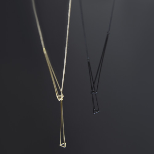 Glint Lariat- black and gold