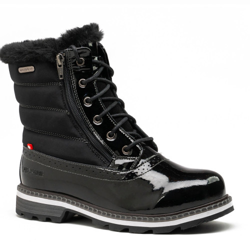 Kim short boot-black patent