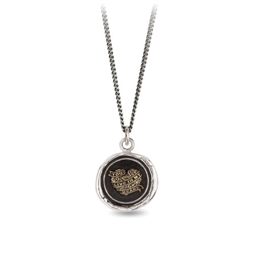 You Live in my Heart-14k on Sterling Talisman