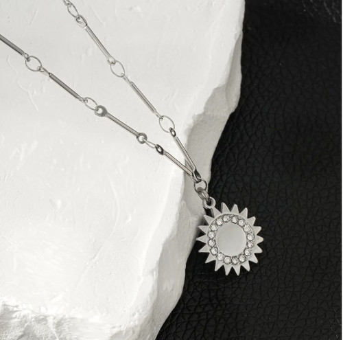 Nomia sunburst cubic zirconia necklace