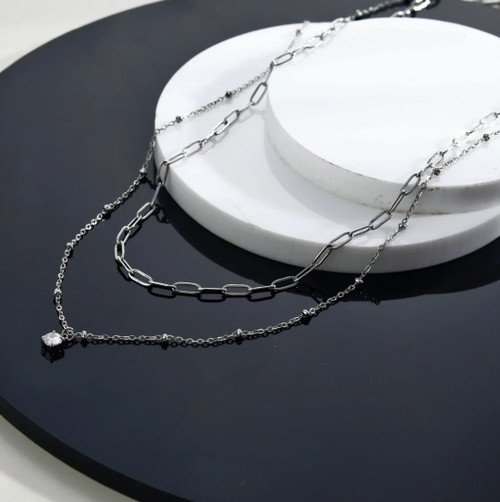 Kateri cubic zirconia pendant necklace-white gold