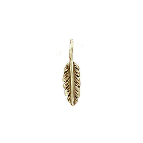 Sculpted Charm - Bronze Feather