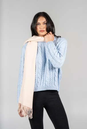 Viscose blend scarf-ivory