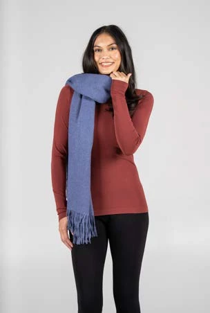 Viscose blend scarf-light denim