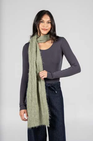 Wool blend scarf-sage